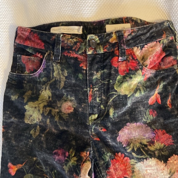 Anthropologie Pilcro Velvet Floral Jeans Pants Size 28 - Picture 3 of 7